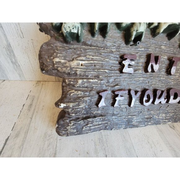 Foam skull AS IS enter if you dare Halloween sign prop home decor - Picture 5 of 13